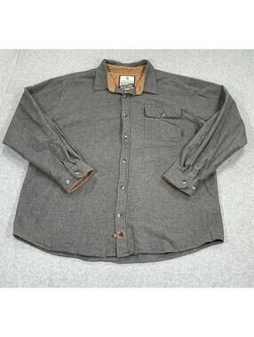Legendary Whitetails Buck Camp Gray Long Sleeve Button Front Shirt‎ Men's XL